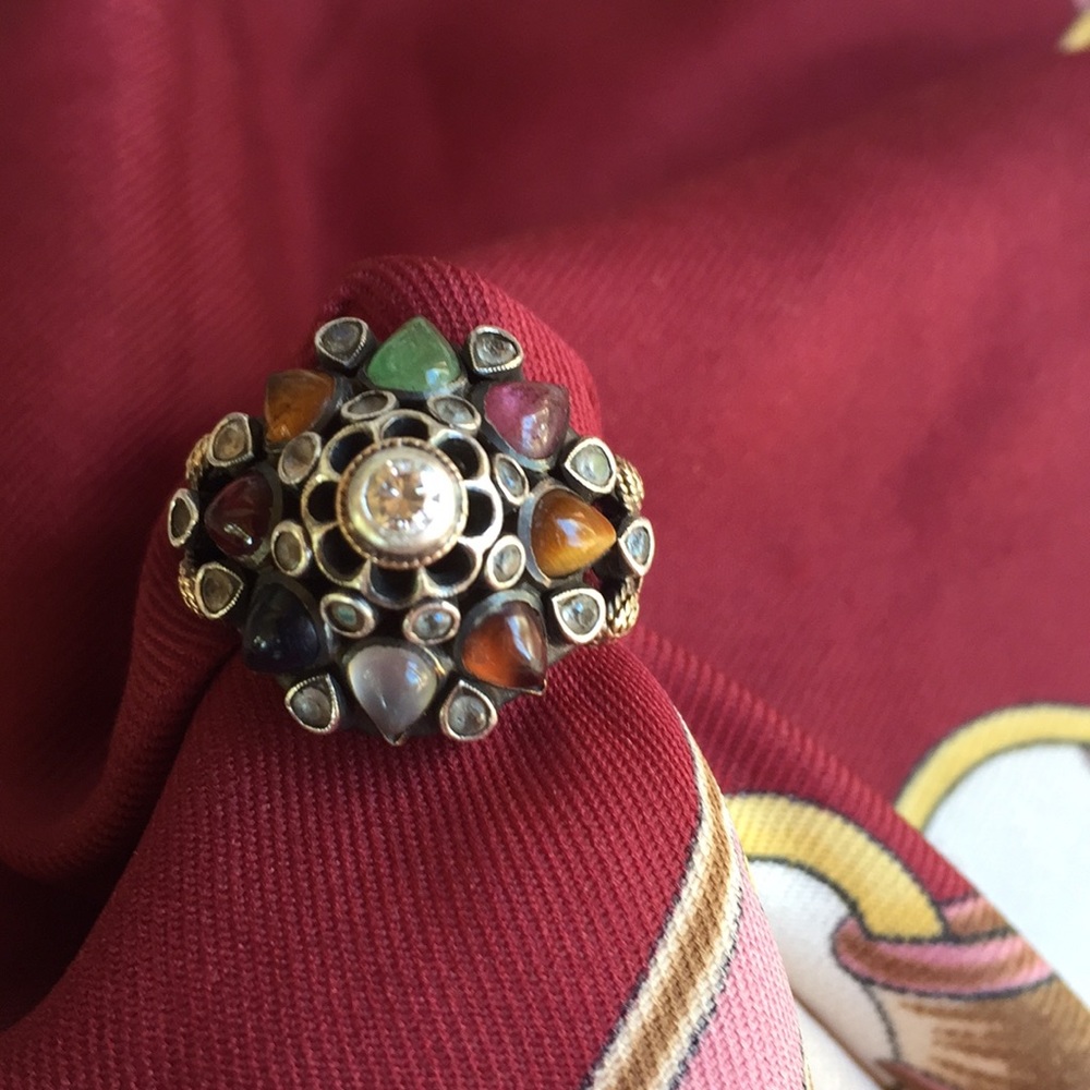 VTG 14k jeweled asian Thai princess ring